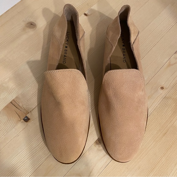 Lucky Brand Shoes - Lucky Brand Cahil Nubuck Leather Loafers Beige Slip On Shoes Women’s 9M